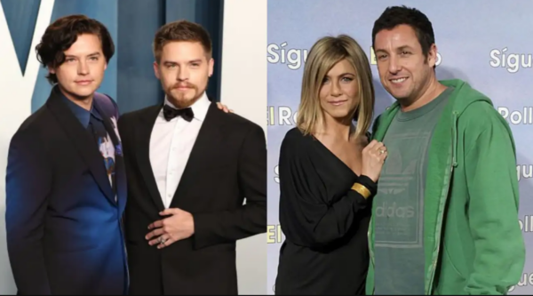 Adam Sandler and Jennifer Aniston react hilariously to Dylan and Cole Sprouse's ages 2023 2