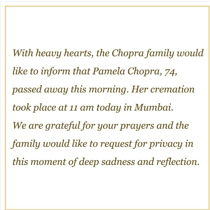 74-Year-Old Pamela Chopra Dies 2023 3