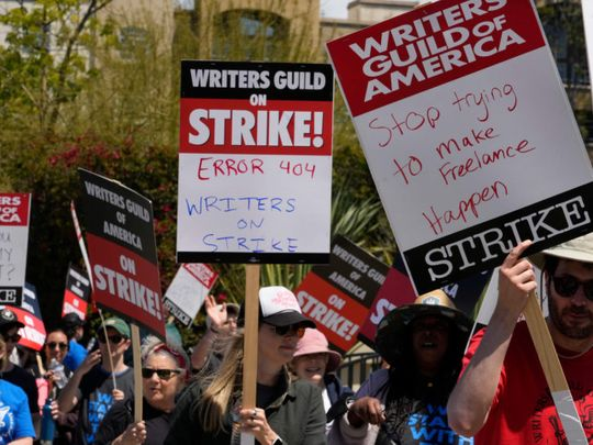 Hollywood writers strike affects US TV networks 2023 6