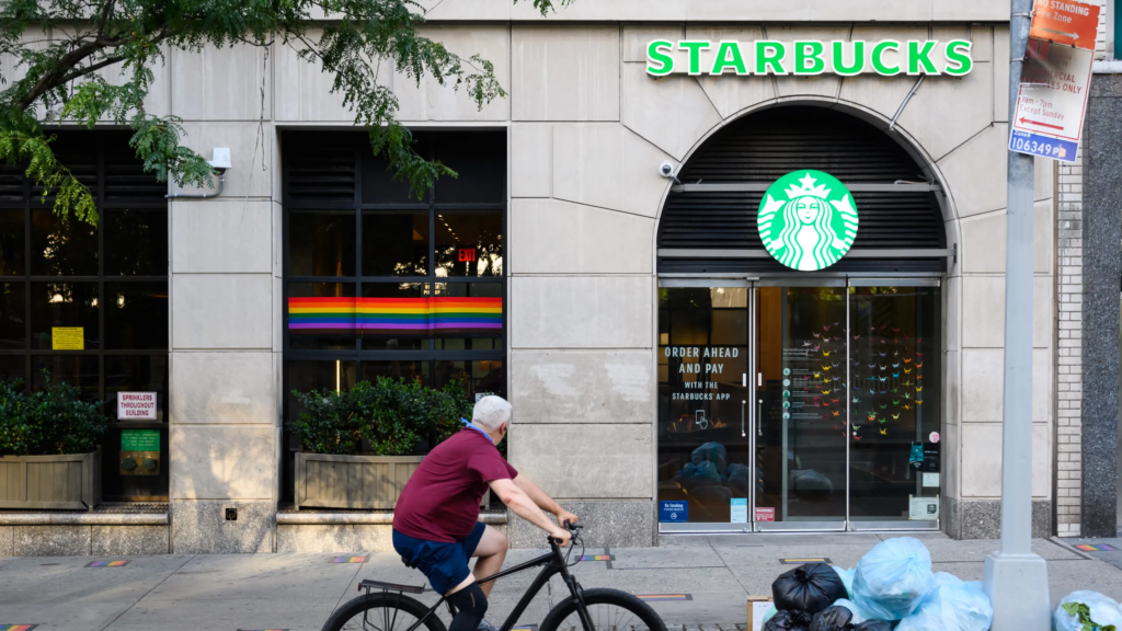 Starbucks employees protest Pride decorations removal 2023 3